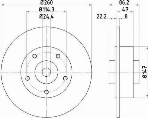 HELLA 8DD 355 120-101 - Bremžu diski autospares.lv