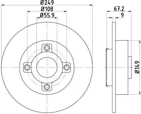 HELLA 8DD 355 111-331 - Тормозной диск www.autospares.lv