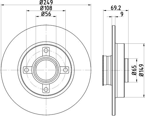 HELLA 8DD 355 123-281 - Bremžu diski autospares.lv