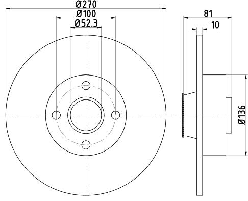 HELLA 8DD 355 123-271 - Bremžu diski autospares.lv