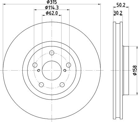 HELLA 8DD 355 122-241 - Bremžu diski autospares.lv