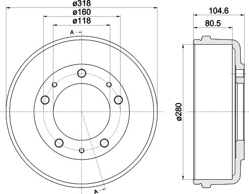 HELLA 8DT 355 300-451 - Bremžu trumulis www.autospares.lv