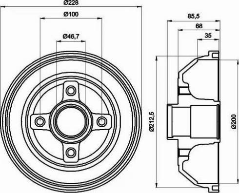 HELLA 8DT 355 300-401 - Bremžu trumulis www.autospares.lv