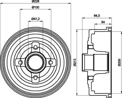 HELLA 8DT 355 300-411 - Bremžu trumulis www.autospares.lv