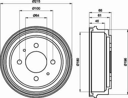 HELLA 8DT 355 300-531 - Bremžu trumulis autospares.lv