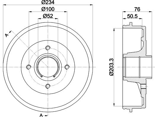 HELLA 8DT 355 300-611 - Bremžu trumulis www.autospares.lv