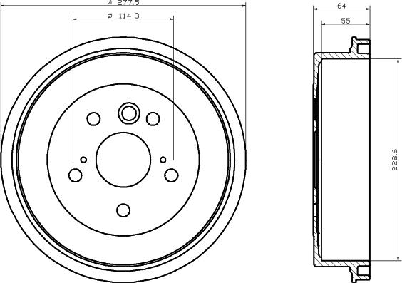 HELLA 8DT 355 300-031 - Bremžu trumulis www.autospares.lv