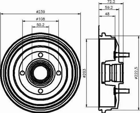 HELLA 8DT 355 300-191 - Bremžu trumulis www.autospares.lv