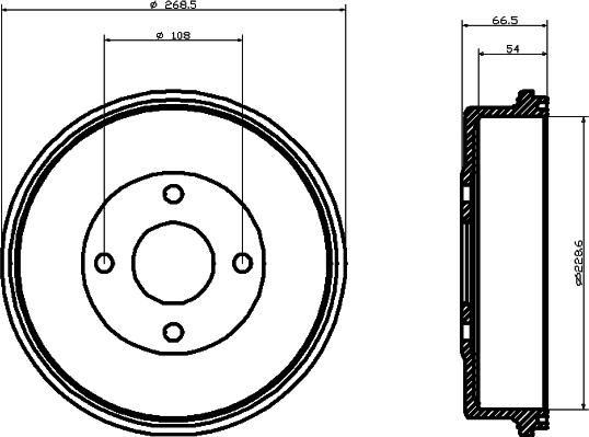 HELLA 8DT 355 300-181 - Bremžu trumulis www.autospares.lv