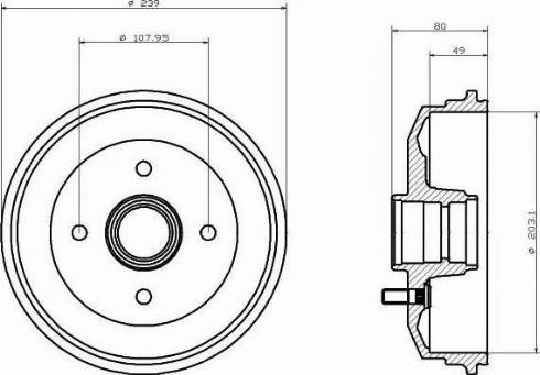 HELLA 8DT 355 300-171 - Bremžu trumulis www.autospares.lv