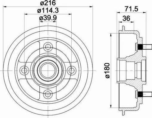 HELLA 8DT 355 300-851 - Bremžu trumulis www.autospares.lv