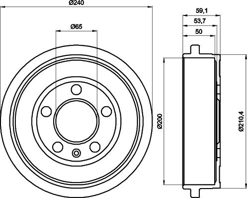 HELLA 8DT 355 300-371 - Bremžu trumulis www.autospares.lv