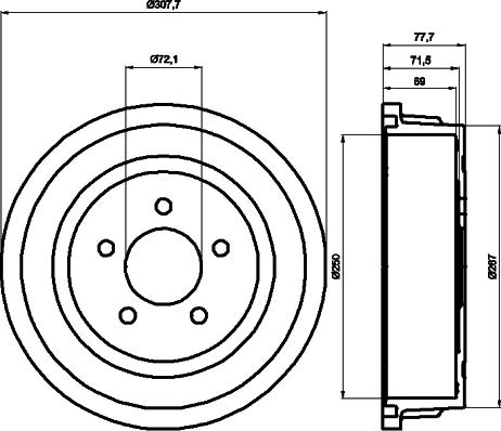 HELLA 8DT 355 300-721 - Bremžu trumulis www.autospares.lv