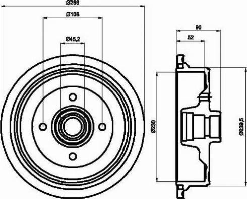 HELLA 8DT 355 301-681 - Bremžu trumulis www.autospares.lv