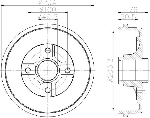 HELLA 8DT 355 301-071 - Bremžu trumulis www.autospares.lv