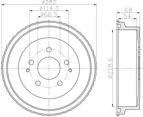 HELLA 8DT 355 301-131 - Bremžu trumulis www.autospares.lv