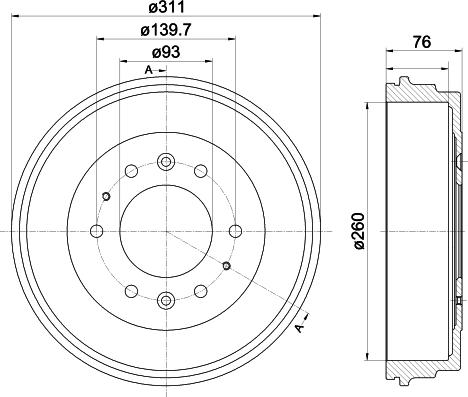 HELLA 8DT 355 301-841 - Bremžu trumulis www.autospares.lv