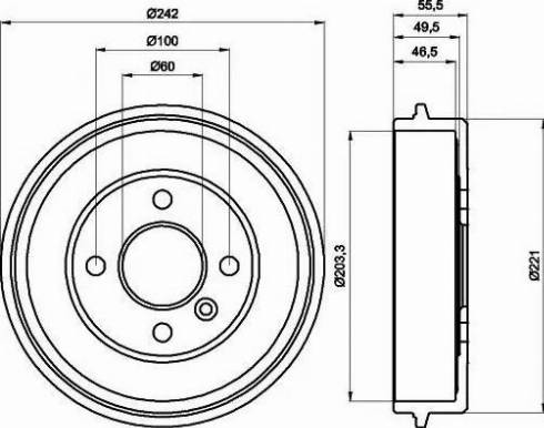 HELLA 8DT 355 301-341 - Bremžu trumulis www.autospares.lv