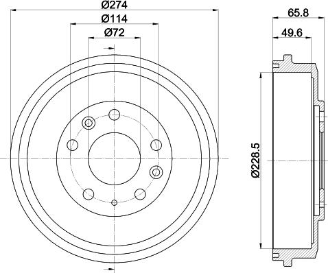 HELLA 8DT 355 303-271 - Bremžu trumulis www.autospares.lv