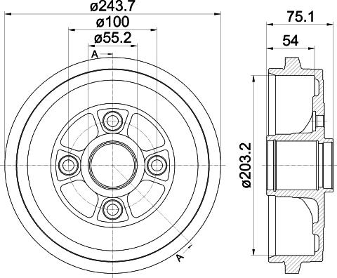 HELLA 8DT 355 302-951 - Bremžu trumulis www.autospares.lv