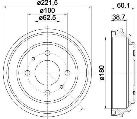 HELLA 8DT 355 302-451 - Bremžu trumulis www.autospares.lv