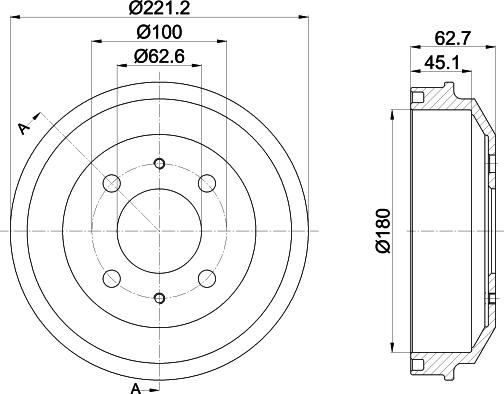 HELLA 8DT 355 302-681 - Bremžu trumulis www.autospares.lv