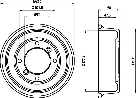 HELLA 8DT 355 302-041 - Bremžu trumulis www.autospares.lv