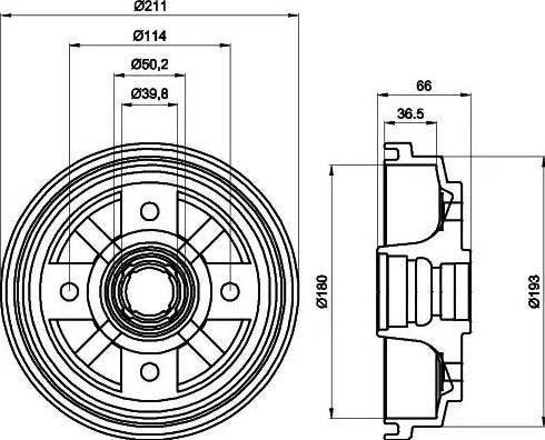 HELLA 8DT 355 302-011 - Bremžu trumulis www.autospares.lv