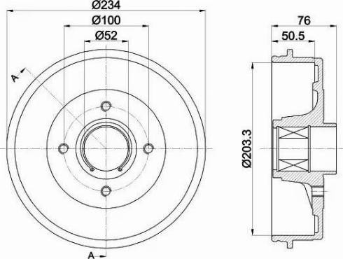 HELLA 8DT 355 302-831 - Bremžu trumulis www.autospares.lv