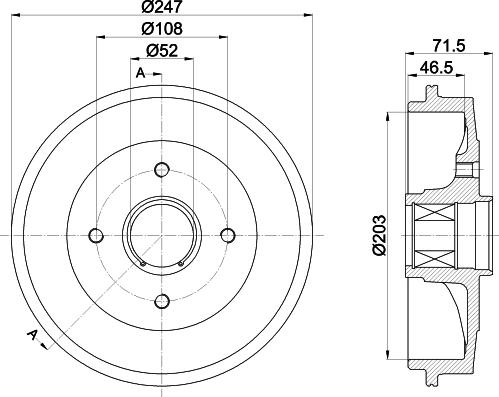 HELLA 8DT 355 302-791 - Bremžu trumulis www.autospares.lv