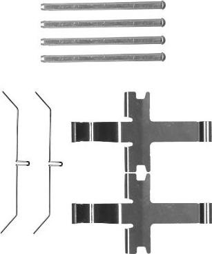 HELLA 8DZ 355 204-961 - Piederumu komplekts, Disku bremžu uzlikas www.autospares.lv