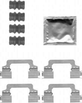 HELLA 8DZ 355 204-371 - Piederumu komplekts, Disku bremžu uzlikas www.autospares.lv