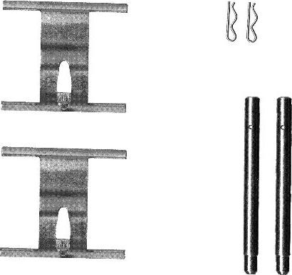 HELLA 8DZ 355 203-191 - Piederumu komplekts, Disku bremžu uzlikas www.autospares.lv