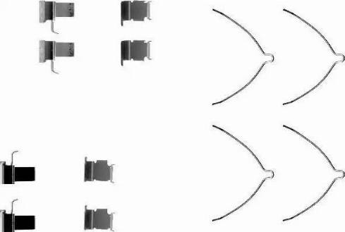 HELLA 8DZ 355 202-861 - Piederumu komplekts, Disku bremžu uzlikas www.autospares.lv