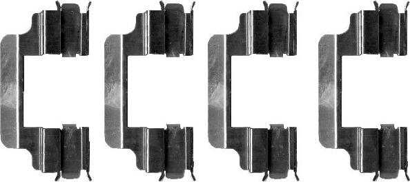 HELLA 8DZ 355 202-711 - Piederumu komplekts, Disku bremžu uzlikas www.autospares.lv