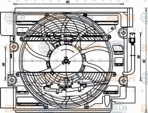 HELLA 8EW 351 040-101 - Ventilators, Gaisa kond. sistēmas kondensators www.autospares.lv