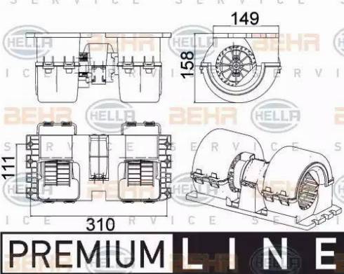 HELLA 8EW 351 043-091 - Salona ventilators www.autospares.lv