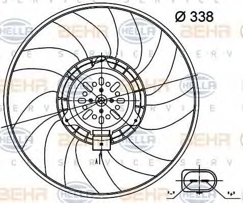 HELLA 8EW 351 000-481 - Fan, radiator www.autospares.lv