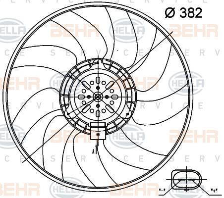 HELLA 8EW 351 000-474 - Fan, radiator www.autospares.lv