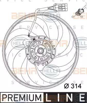 HELLA 8EW 351 034-421 - Вентилятор, охлаждение двигателя www.autospares.lv