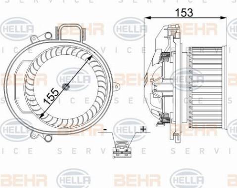 HELLA 8EW 351 150-754 - Salona ventilators www.autospares.lv