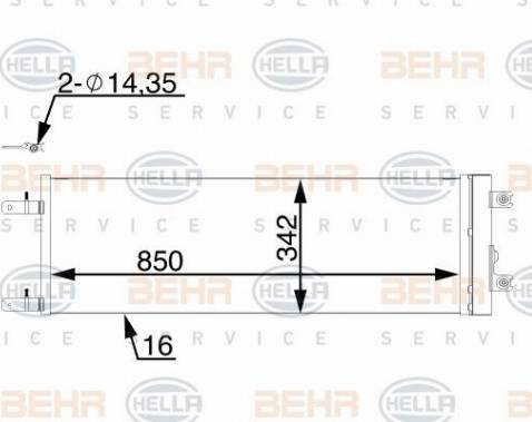 HELLA 8FC 351 009-464 - Kondensators, Gaisa kond. sistēma www.autospares.lv