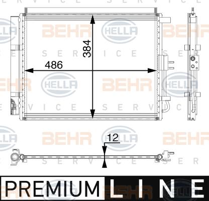 HELLA 8FC 351 005-431 - Kondensators, Gaisa kond. sistēma www.autospares.lv