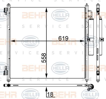 HELLA 8FC 351 003-694 - Kondensators, Gaisa kond. sistēma www.autospares.lv