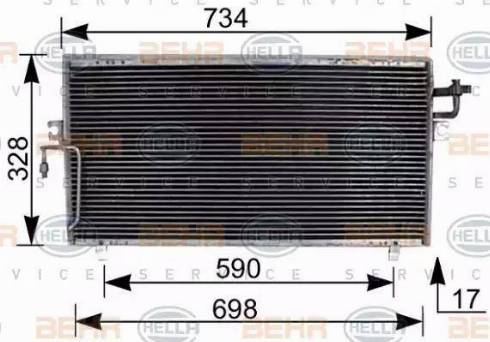 HELLA 8FC 351 036-511 - Kondensators, Gaisa kond. sistēma www.autospares.lv