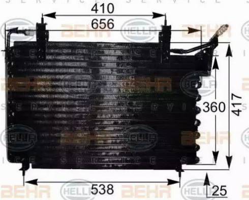 HELLA 8FC 351 036-781 - Kondensators, Gaisa kond. sistēma www.autospares.lv