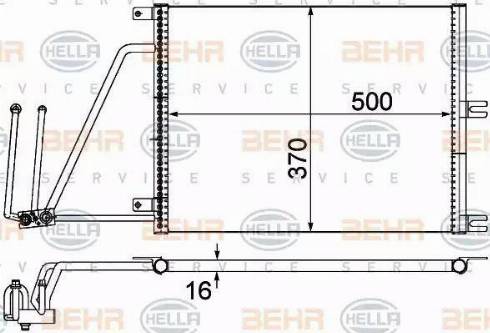 HELLA 8FC 351 037-634 - Kondensators, Gaisa kond. sistēma www.autospares.lv