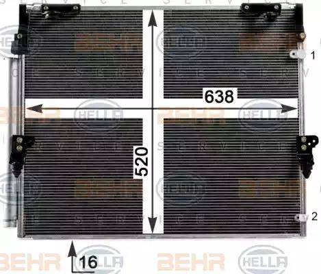 HELLA 8FC 351 344-151 - Kondensators, Gaisa kond. sistēma www.autospares.lv