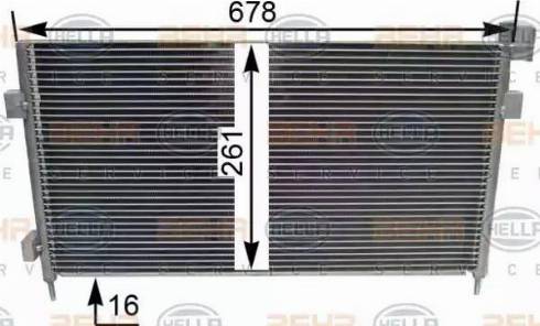 HELLA 8FC 351 344-311 - Kondensators, Gaisa kond. sistēma www.autospares.lv