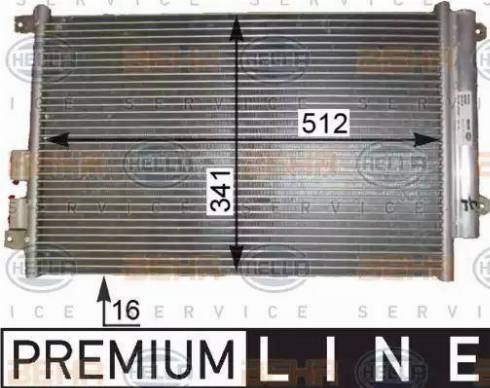 HELLA 8FC 351 343-501 - Kondensators, Gaisa kond. sistēma www.autospares.lv